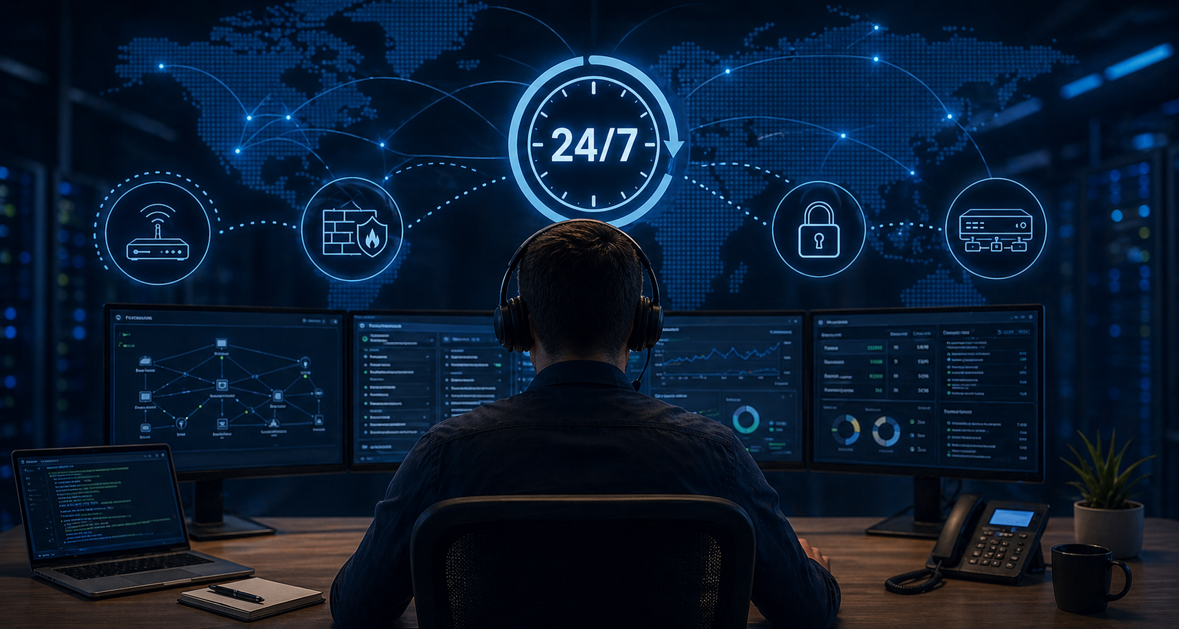 24/7 remote support for network and security infrastructure